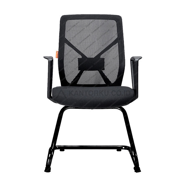 Kursi hadap Ecos SBM 9905 dengan kaki U cantilever dan sandaran lengan ergonomis