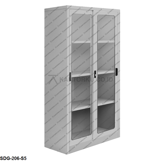 Alba Metal SDG 206, lemari arsip besi kaca transparan untuk dokumen dan display, koleksi KANTORKU.CO.ID.