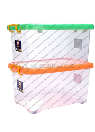 Box container Shinpo 111 SKY 45 liter plastik tebal dengan roda kuat, cocok untuk berbagai kebutuhan – KANTORKU.CO.ID.