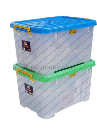 Shinpo SIP 113 SKY Box Container 60 Liter dengan roda untuk penyimpanan serbaguna di rumah dan kantor – tersedia di KANTORKU.