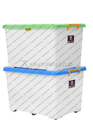 Box container besar Shinpo SIP 116 CB 130 kapasitas 130 liter dengan roda dan handle kuat – Kantorku