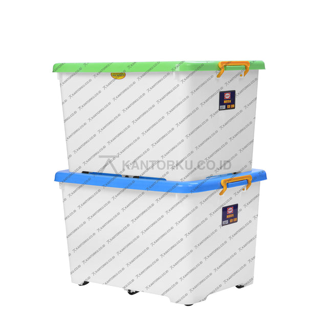 Box container besar Shinpo SIP 116 CB 130 kapasitas 130 liter dengan roda dan handle kuat – Kantorku