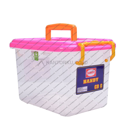 Shinpo SIP 133 Handy Box Container 8, 15 dan 25 Liter kotak penyimpanan serbaguna dengan handle praktis – Kantorku
