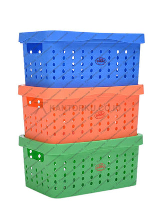 Keranjang plastik serbaguna Shinpo SIP 256 untuk penyimpanan sayuran, buah, dan perlengkapan rumah tangga – tahan lama dan ringan dari KANTORKU.