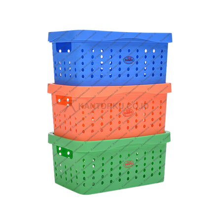 Keranjang plastik serbaguna Shinpo SIP 256 untuk penyimpanan sayuran, buah, dan perlengkapan rumah tangga – tahan lama dan ringan dari KANTORKU.