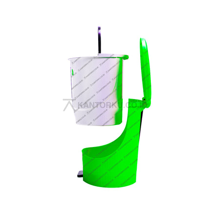 Tempat sampah Shinpo 715 warna abu elegan dengan pedal kaki ergonomis dan tutup rapat – Kantorku.co.id