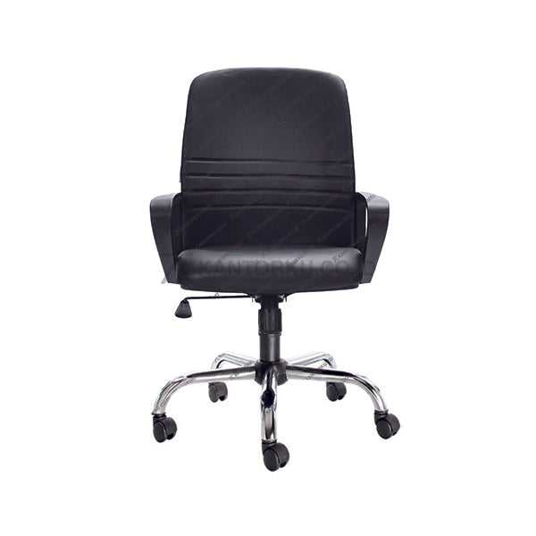 Kursi kantor berdesain minimalis dengan kaki berbahan aluminium