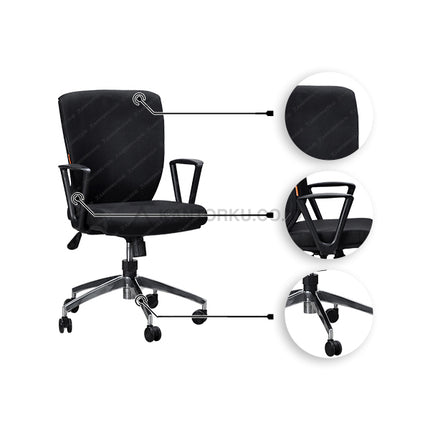 Kursi kantor berdesain minimalis dengan kaki berbahan aluminium