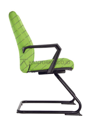 Kursi hadap Ecos SKF 5905 dengan desain elegan, kaki cantilever berbentuk U, armrest ergonomis, serta dudukan berbahan oscar/kain.