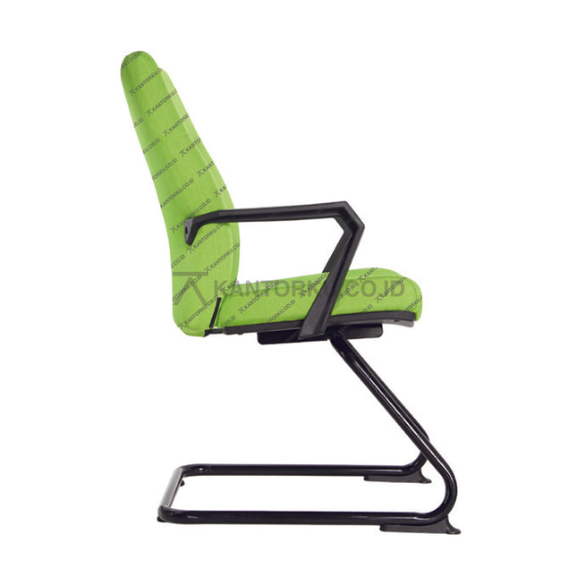 Kursi hadap Ecos SKF 5905 dengan desain elegan, kaki cantilever berbentuk U, armrest ergonomis, serta dudukan berbahan oscar/kain.