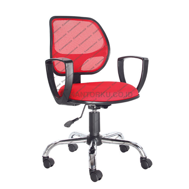 Kursi kantor berdesain minimalis dengan kaki berbahan aluminium