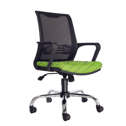 Kursi kantor berdesain minimalis sandaran jaring dengan kaki aluminium dan roda desain Minimalis