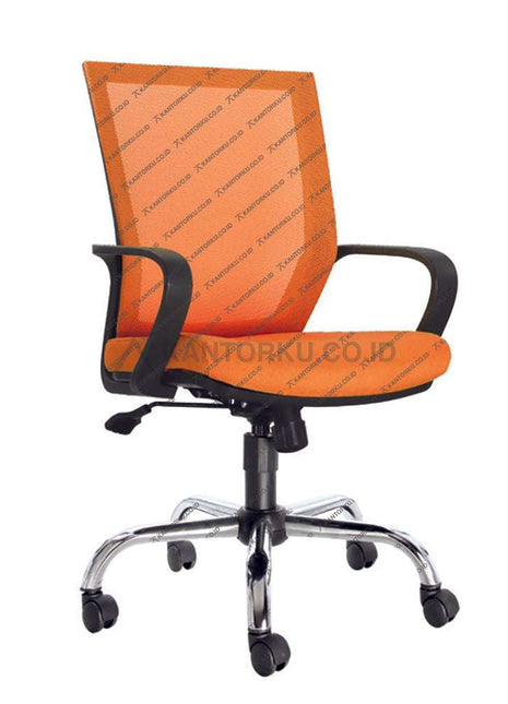 Kursi Kantor Ergonomis dengan Sentuhan Minimalis - Kursi kerja - Kursi Staff - Kursi Karyawan - kursi dengan roda, sandaran lengan, dan tuas hidrolik