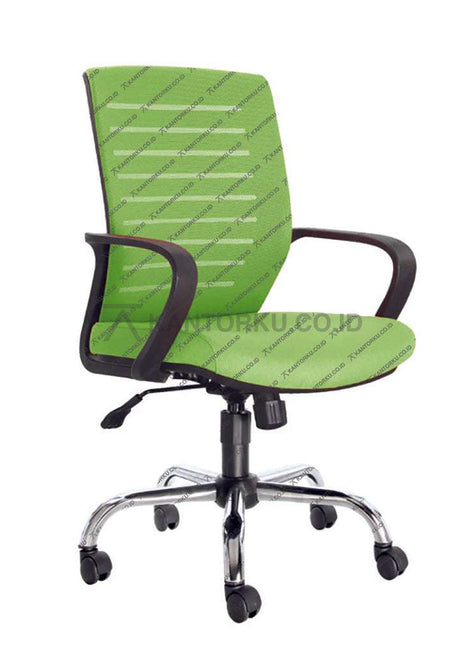 Kursi Kantor Ergonomis - Kursi Kerja desain Minimalis - Ecos SKM 3903 P - Kursi Staff - Kursi Karyawan - kursi dengan roda, sandaran lengan, dan tuas hidrolik