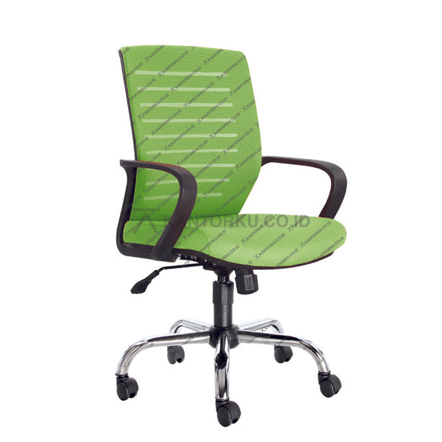Kursi Kantor Ergonomis - Kursi Kerja desain Minimalis - Ecos SKM 3903 P - Kursi Staff - Kursi Karyawan - kursi dengan roda, sandaran lengan, dan tuas hidrolik