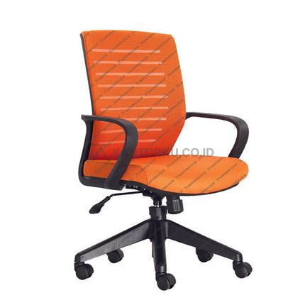 Kursi Kantor Ergonomis - Kursi Kerja desain Minimalis - Ecos SKM 3903 - Kursi Staff - Kursi Karyawan - kursi dengan roda, sandaran lengan, dan tuas hidrolik