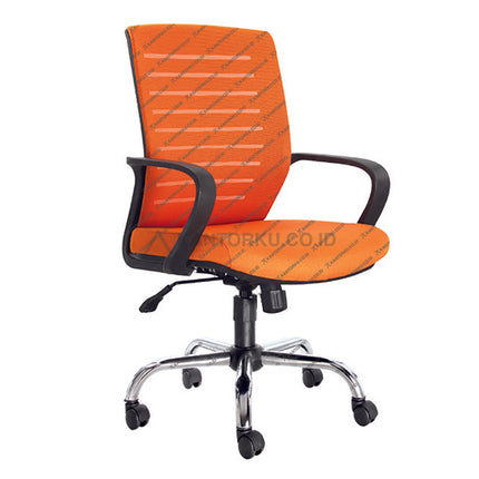 Kursi Kantor Ergonomis - Kursi Kerja desain Minimalis - Ecos SKM3903P - Kursi Staff - Kursi Karyawan - kursi dengan roda, sandaran lengan, dan tuas hidrolik