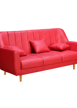 Sofa tiga dudukan Harold Clevano dengan sandaran bertekstur – kantorku.co.id