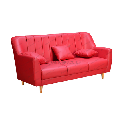 Sofa tiga dudukan Harold Clevano dengan sandaran bertekstur – kantorku.co.id