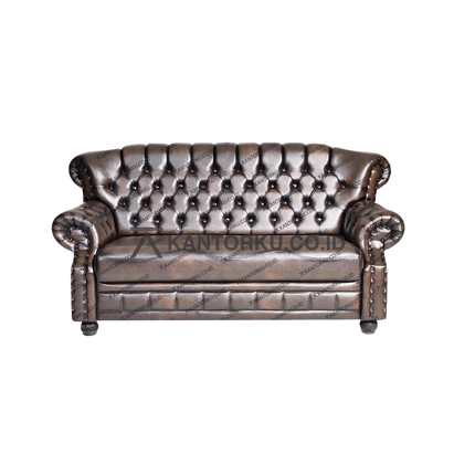 Sofa OLIV CS 02 bergaya klasik mewah dengan bahan kulit sintetis lembut dan busa super — kantorku.co.id