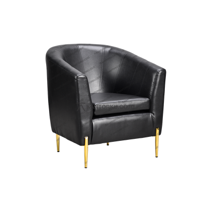 Kursi single Harold Erika Lux dengan kaki besi warna emas – kantorku.co.id