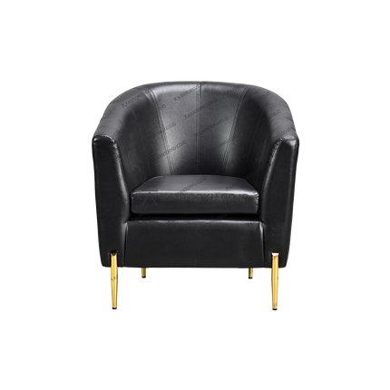 Sofa Erika Lux 1 Seater Harold kulit sintetis hitam elegan – kantorku