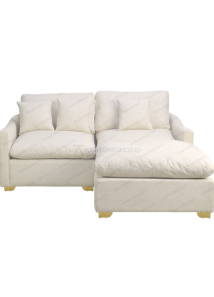 Sofa L Luna Premium desain minimalis modern untuk ruang tamu elegan - Tersedia di Kantorku.co.id