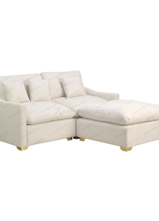 Sofa L bentuk L warna netral cocok untuk berbagai tema interior - Tersedia di Kantorku.co.id