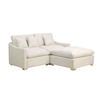 Sofa L bentuk L warna netral cocok untuk berbagai tema interior - Tersedia di Kantorku.co.id