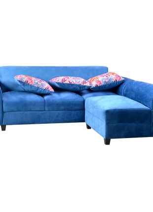 sofa sudut L jakarta bahan suede lembut dan nyaman Tersedia di Kantorku