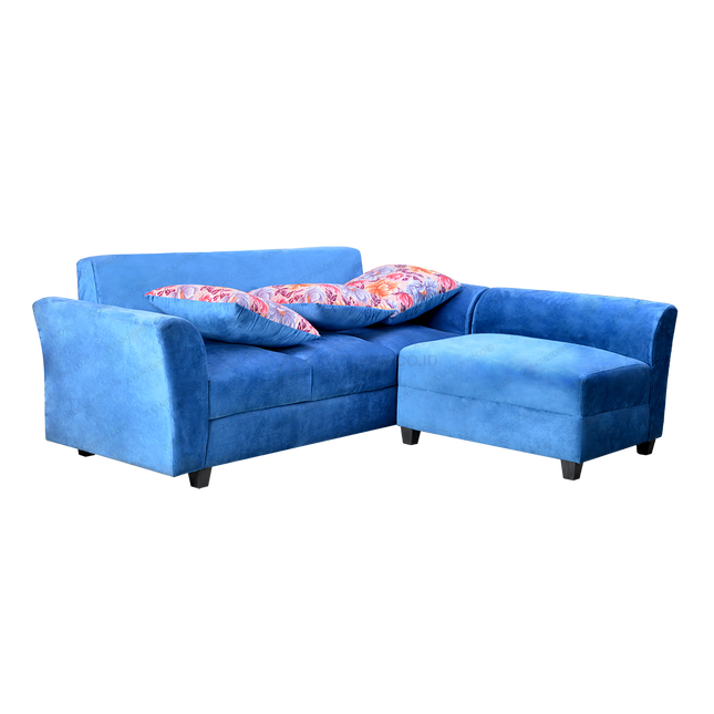 sofa L dili suede jakarta desain klasik elegan ruang keluarga Tersedia di Kantorku