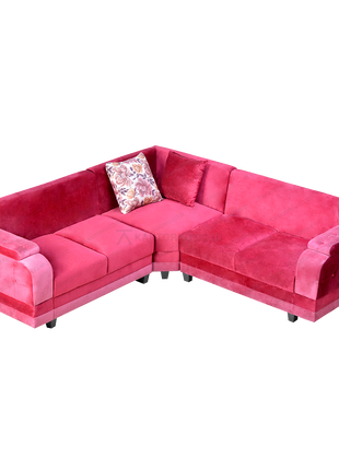 sofa sudut L jakarta bahan suede lembut dan mewah Tersedia di Kantorku