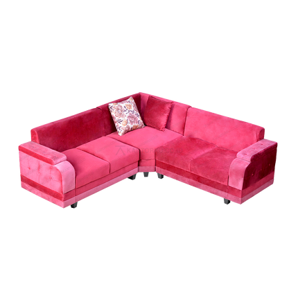 sofa sudut L jakarta bahan suede lembut dan mewah Tersedia di Kantorku