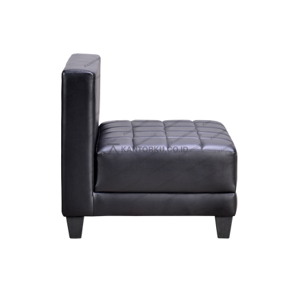 Kursi sandaran pendek warna hitam gaya klasik modern – kantorkudotcodotid