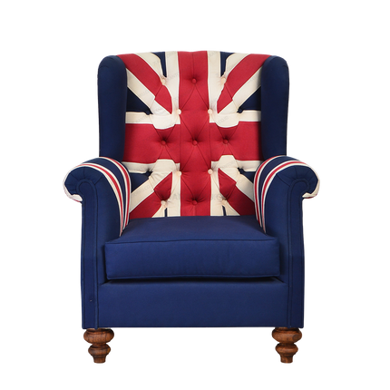 kursi vintage union jack jakarta desain retro unik ruang tamu Tersedia di Kantorku
