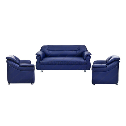 Sofa Oliv Xena tiga dudukan berbahan kulit sintetis yang mudah dibersihkan — kantorkudotcodotid