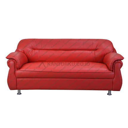 Sofa Oliv Xena tiga dudukan berbahan synthetic leather berkualitas tinggi — kantorku.co.id