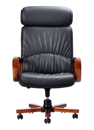 Kursi Direktur Savello Soliter HKC Leather lengan kayu mahoni premium
