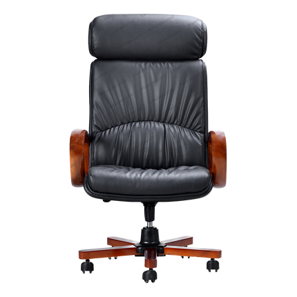 Kursi Direktur Savello Soliter HKC Leather lengan kayu mahoni premium