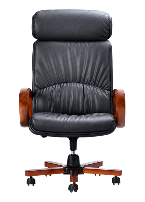 Kursi Direktur Savello Soliter HKC Leather lengan kayu mahoni premium
