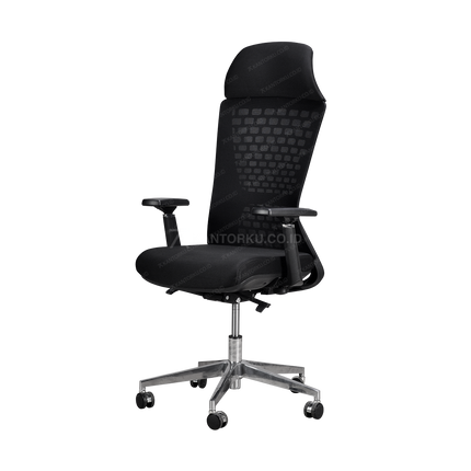 Kursi ergonomis SOXVO I AL dengan lumbar support dan lengan adjustable dari kantorkudotcodotid