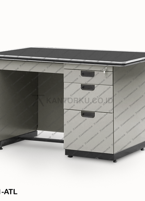 Alba Metal SP 401, meja kantor minimalis berbahan besi dengan finishing powder coating, koleksi KANTORKU.CO.ID.