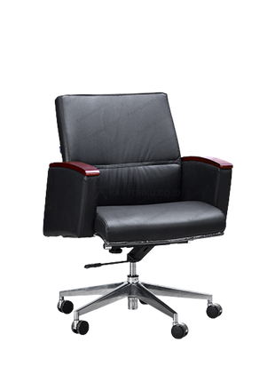 Kursi kantor direktur kulit premium Indachi TELLO II AL aluminium kokoh Tersedia di Kantorku.co.id