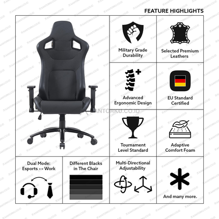 Kursi gaming modern Timeless Star TLS-6104 untuk kenyamanan maksimal – Tersedia di kantorku.co.id