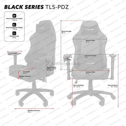 Kursi ergonomis modern Timeless Star dengan fitur fleksibel – Tersedia di kantorku.co.id