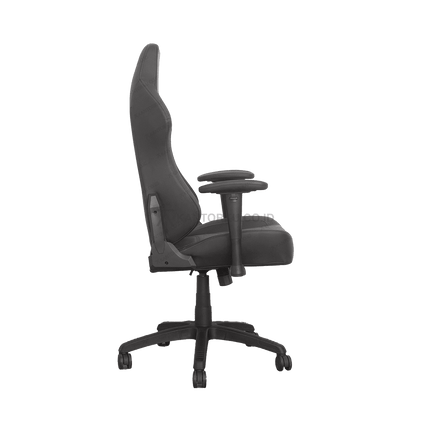 Kursi gaming hitam modern dengan armrest adjustable – Tersedia di kantorku.co.id