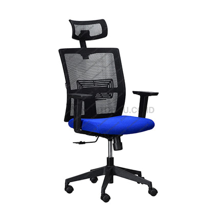 Kursi kerja Ergotec TM 102 X B ergonomis dengan sandaran kepala adjustable dan fitur tilting Kantorku.co.id