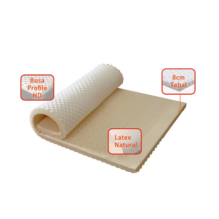 Topper Kasur 8 CM Natural Latex Nyaman dan tidak mudah bergeser