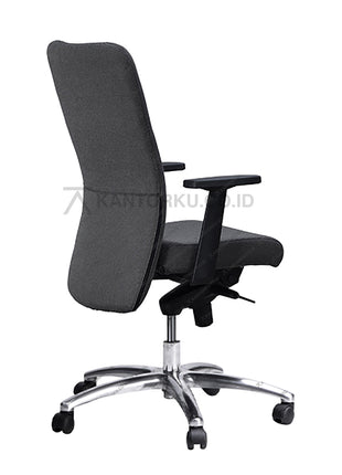 Gray office chair with a black base on a white background Kursi Kantor Ergonomis - Kursi Kerja desain Minimalis - Kursi Staff - Kursi Karyawan - kursi dengan roda , sandaran lengan, dan hidrolik - MORELLI - KANTORKU