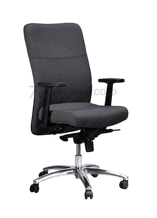 Gray office chair with armrests on a white background Kursi Kantor Ergonomis - Kursi Kerja desain Minimalis - Kursi Staff - Kursi Karyawan - kursi dengan roda , sandaran lengan, dan hidrolik - MORELLI - KANTORKU